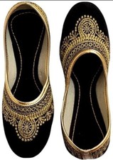 Women Handmade Rajasthani Mojari Jutti Khussa Slipper Flip Flop Girl's Shoes.