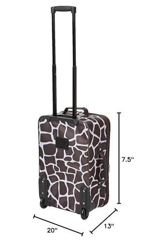 Rockland Fashion Softside Upright Luggage Set Expandable Giraffe 2-Piece (
