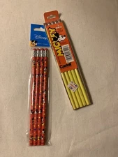 Vintage pencils 9 Mickey Mouse wooden in packages New Sandylion and Castell