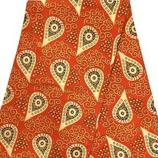 African fabric, Ankara fabric, Gold glitter orange print fabric, Ceremonial
