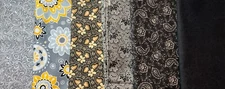 1 Pound Black And Grey Mixed Lot Of Remnants/Fabric Scraps Various Sizes