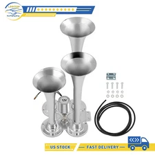 For SUV Boat Motorcycle Truck Car Boat DB 12/24V Super loud 4 Trumpet Train Horn