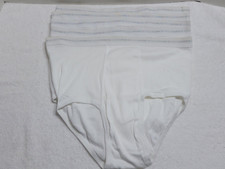 5 PAIRS VINTAGE HANES MEN'S BRIEFS GRAY STRIPES USA MADE SIZE 44 100% COTTON