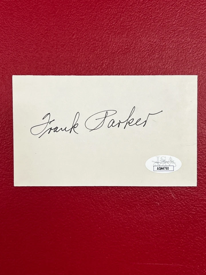 Frank Parker Signed 3x5 Index Card w/ JSA Four Time Grand Slam Tennis Winner! - Image 2 of 4