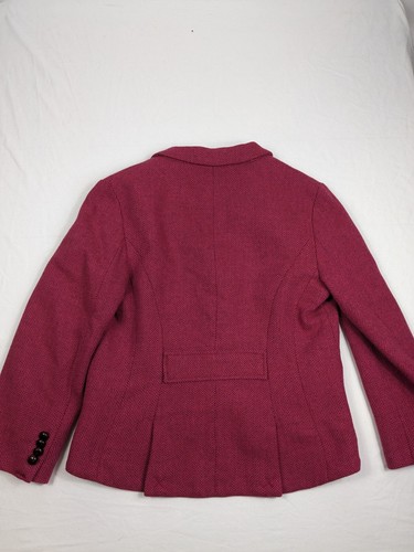 Blazer LL BEAN Mezcla Lana Espiga Tweed Mujer Talla 10 Rosa 3 Bolsillos con Botones - Imagen 5 de 10