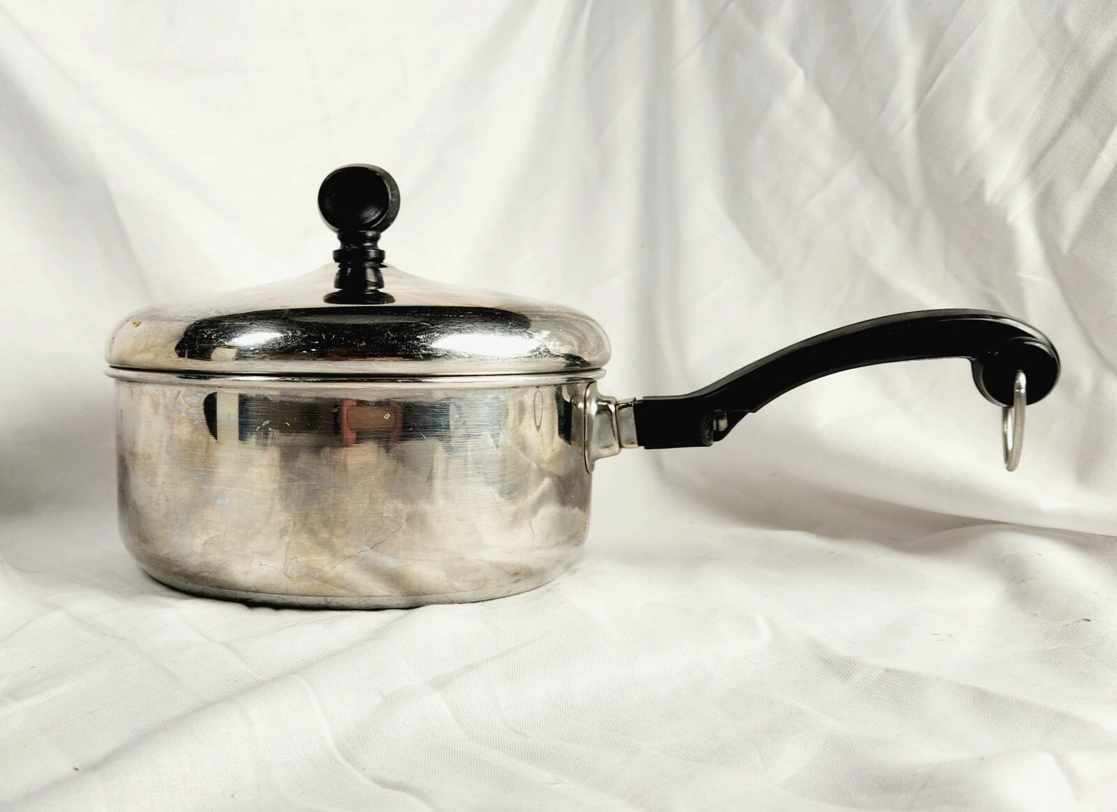 Farberware Sauce pan 1.5 Qt Pot 6.5" Steel Aluminum Clad WIth Lid Vintage