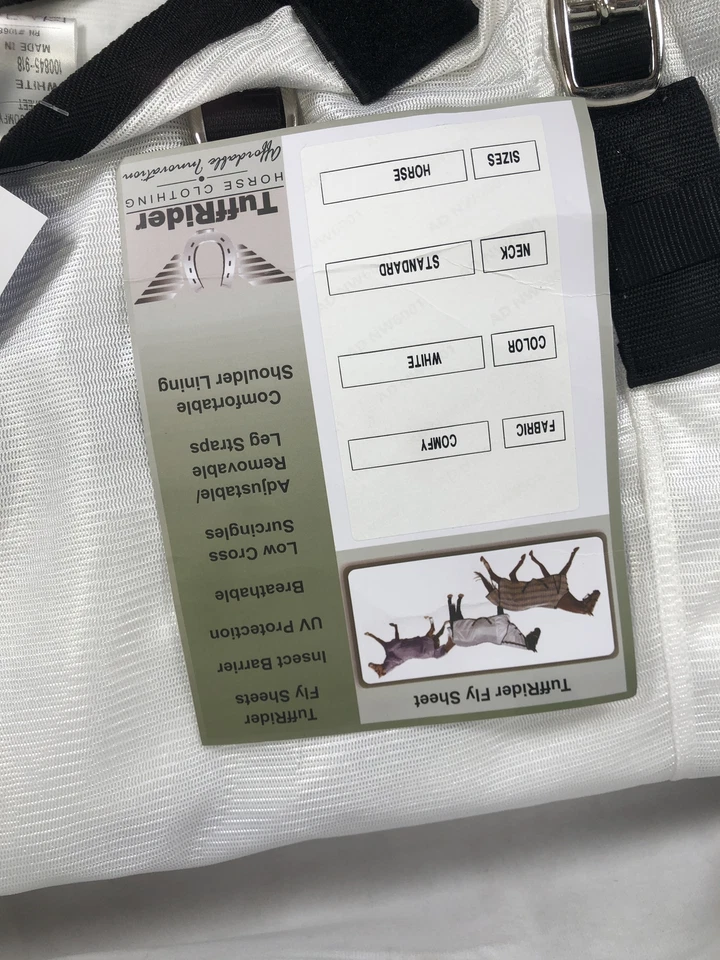 Cómoda sábana de malla Tuff Rider 78 blanca/negra Foto 3 de 4