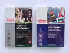 LOT of 2 Brilliant/High Gloss Printer Photo Paper Office Depot 4X6"