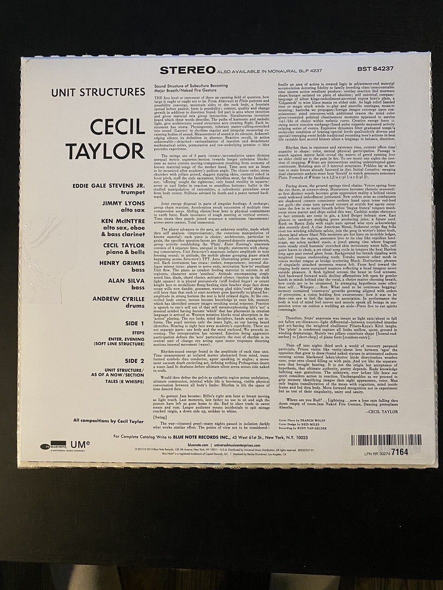 Cecil Taylor - Unit Structures (LP, 2015 Reissue, VG+, Blue Note
