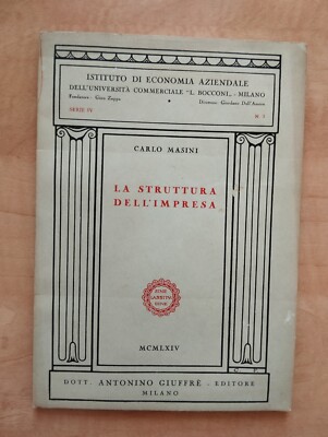 LA STRUTTURA DELL'IMPRESA CARLO MASINI 1964 ANTONIO GIUFFRè