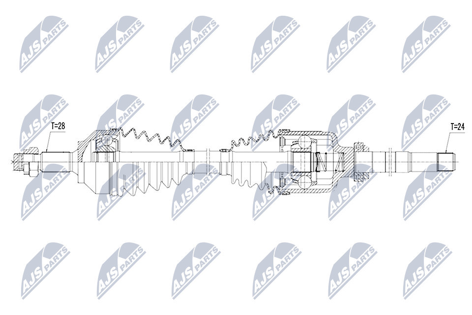 NPW-PE-029 NTY Drive Shaft for PEUGEOT