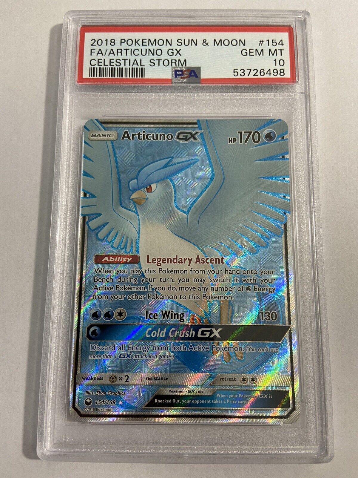 Articuno GX 154/168 HP170 - Gold Foil 🔥Fan Art 🔥Pokemon Card N/M