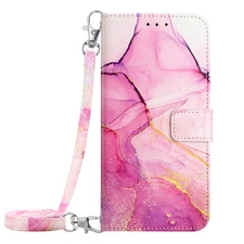 For Xiaomi OPPO VIVO Sony Nokia Crossbody Marble Wallet Case Flip Stand Cover