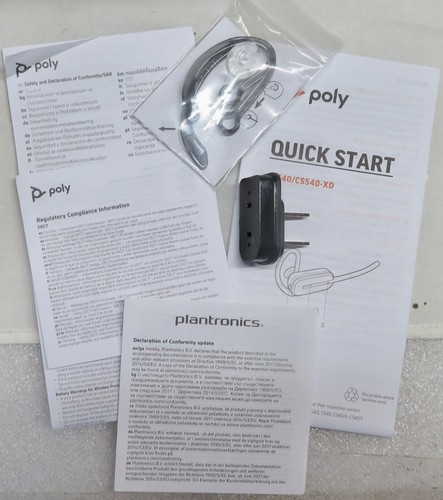 PLANTRONICS Poly CS540 Wireless DECT Headset Black - NEW - Zdjęcie 6 z 6