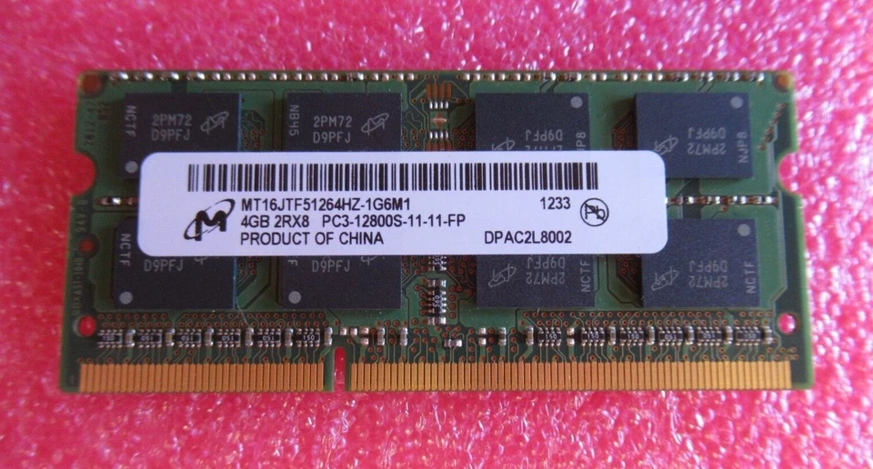 Micron MT16JTF51264HZ-1G6M1 8GB 2x4GB PC3-12800 DDR3-1600MHz 204P SoDimm Memory - Image 3 of 4
