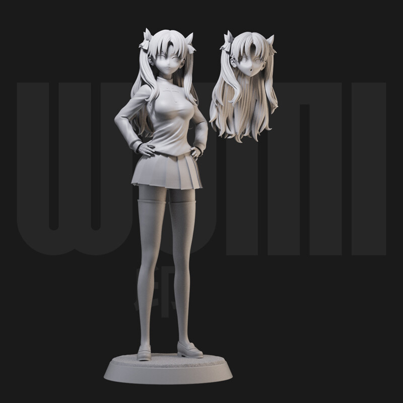 Tohsaka Rin 1/8 1/6 3D Print Figure Model Kit Unpainted
