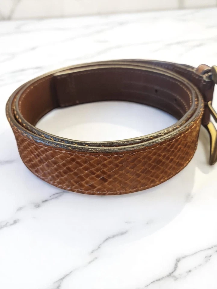 Cinturón de cuero exclusivo A. Testoni (Italia) Foto 2 de 4