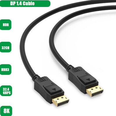 Displayport 1 4 Cable Hdr 8k 60hz 4k 144hz Display Port 1 4 Adapter Dp Cable 6ft Ebay