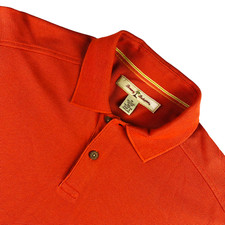 Tommy Bahama Men's Cotton Blend Short Sleeve Polo Shirt Orange   Medium