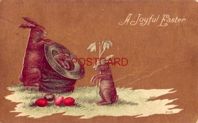 A JOYFUL EASTER rabbit pops out  of top hat