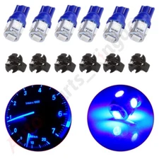 6X T10 PC194 BLUE 5SMD LED SOCKET INSTRUMENT DASHBOARD PANEL LIGHT BULB FOR BMW