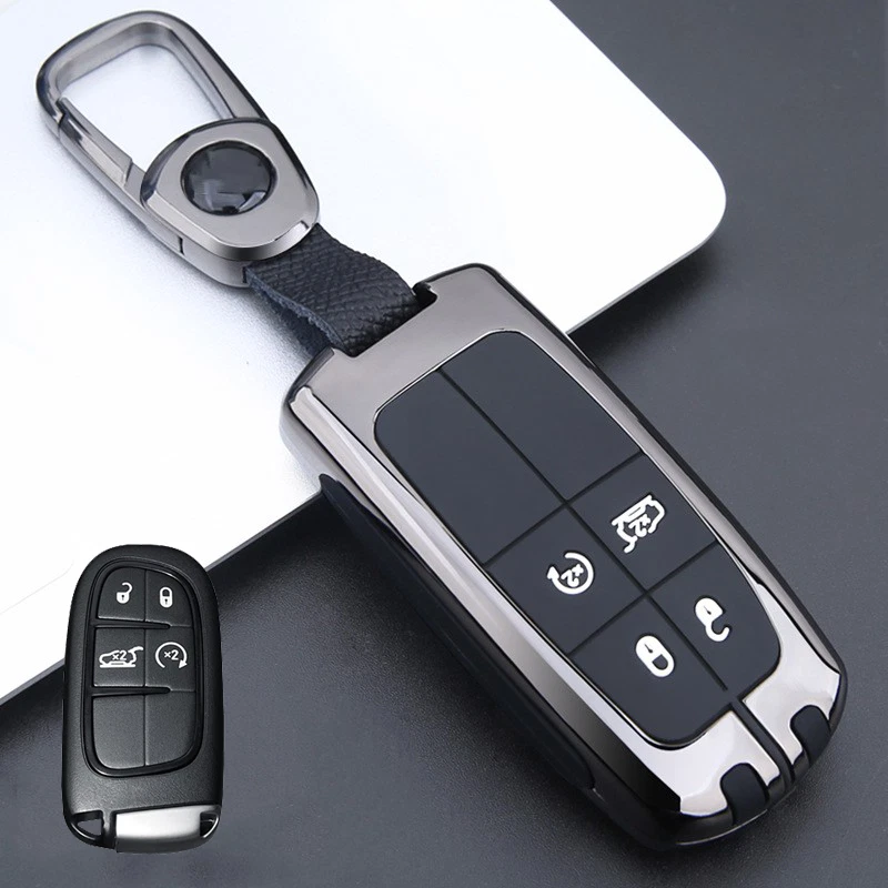 Zinc Alloy Silicone Car Key Fob Case Cover For Jeep Grand Cherokee For Dodge Ram - Image 4 of 4