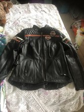 Ladies Harley Davidson Leather Motorcycle Jacket Size Large