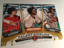 2018 Bowman Talent Pipeline 5x7 Giants Chris Shaw C.J. Hinojosa Howard 01/10