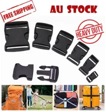 20x Black Plastic Side Quick Release Buckle Clip Cord Strap Fastener Webbing Bag