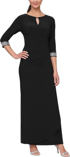 Alex Evenings Dress Long Keyhole Cutout Embellished Plus sz 24 W NEW NWT AE5