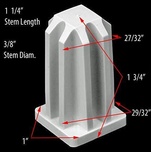 Juego de 4 tapones de inserción de marco de cama de plástico cuadrado grande, diámetro exterior de 7/8", Foto 2 de 4