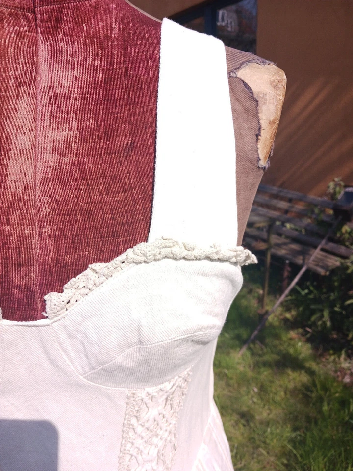 70er 80er Jahre Sonnenkleid Prärie Gunne Sax Style Häkelspitze Original Vintage  - Bild 3 von 4