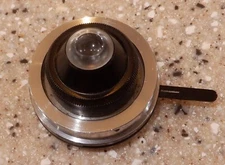 MICROSCOPE PART CONDENSER + IRIS -LOOKS GOOD - NO NAME