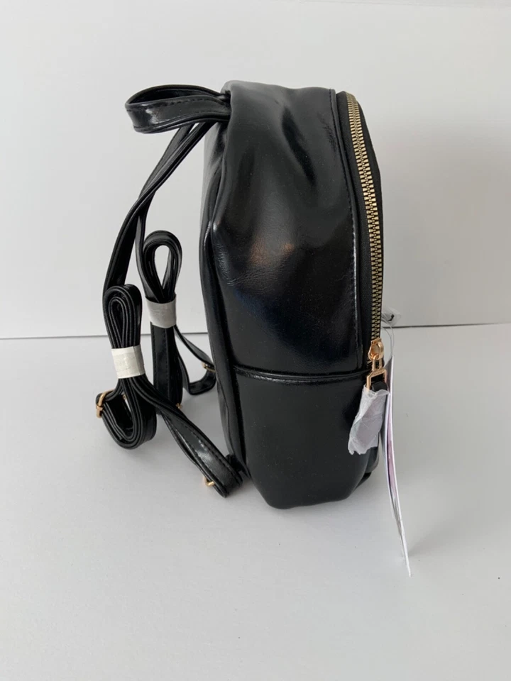 Kensie Cartera Mochila Negra Pequeña Cuero Vegano Bolso de Mano NUEVO $78 Foto 2 de 4