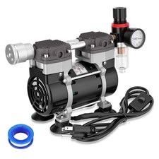 50L Vacuum Pump 2 Holes Oilless Lab Pump W/ Oil-Water Separator 110V 180w 60Hz