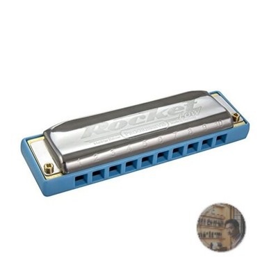 HOHNER The Rocket Low C Key 10-Hole Harmonica Blue ABS Case New 2016 Model