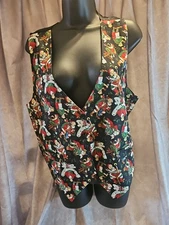 Vintage Sostanza Christmas Vest Santa Presents Lists Toys Size Lg/Xl