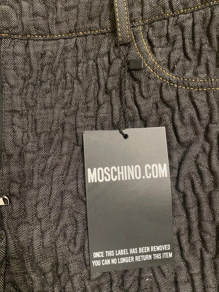 Pantalones de vestir Moschino Couture para mujer negros dorados botones grandes tiro medio 4 Foto 4 de 4
