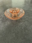 Pink Depression Glass Console Bowl Vintage Rolled Edge candle holder