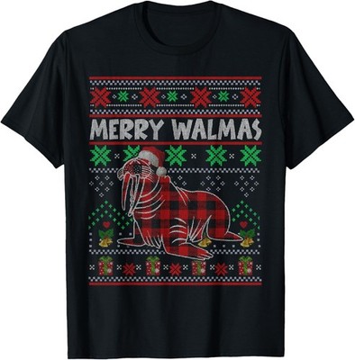 Merry Walmas Ugly Christmas Sweater Walrus Sea Animal T-Shirt