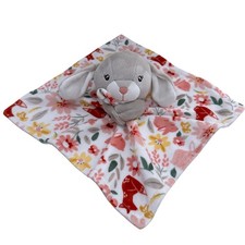 Modern Moments by Gerber Bunny Lovey Security Blanket Floral Fox Pink Grey Plush