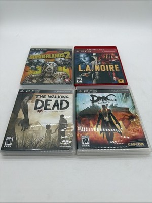 PS3 Game Lot 4 Titles L.A. Noire Borderlands 2 Walking Dead DmC