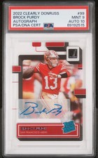 2022 Panini Clearly Donruss Brock Purdy Autograph #99 PSA 9