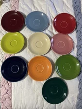 Fiestaware Saucers Mixed Lot Of 10 Cups Not Included 5” Diameter