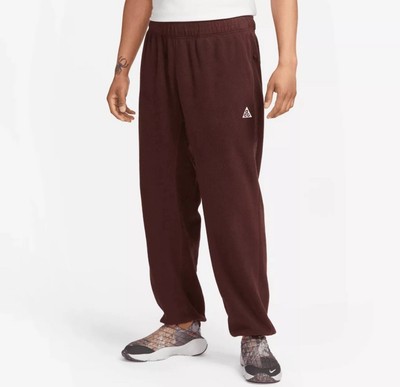 Nike ACG Polartec Fleece Pants Men s Size XL Earth Brown Burgundy Sweatpants