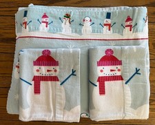 Home Classics Medium Weight 4 Piece Flannel Sheet Set Snowman Full