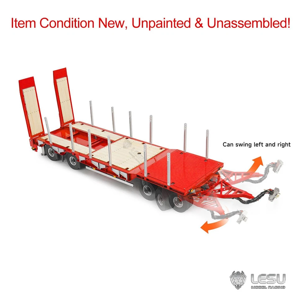 Metal 1/14 RC Hydraulic Full Trailer LESU KIT DIY for 2.4G RC Transport Truck - Image 2 of 4