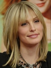 Human Hair New Fashion Gorgeous Women's Golden Blond Straight Wigs 14 In