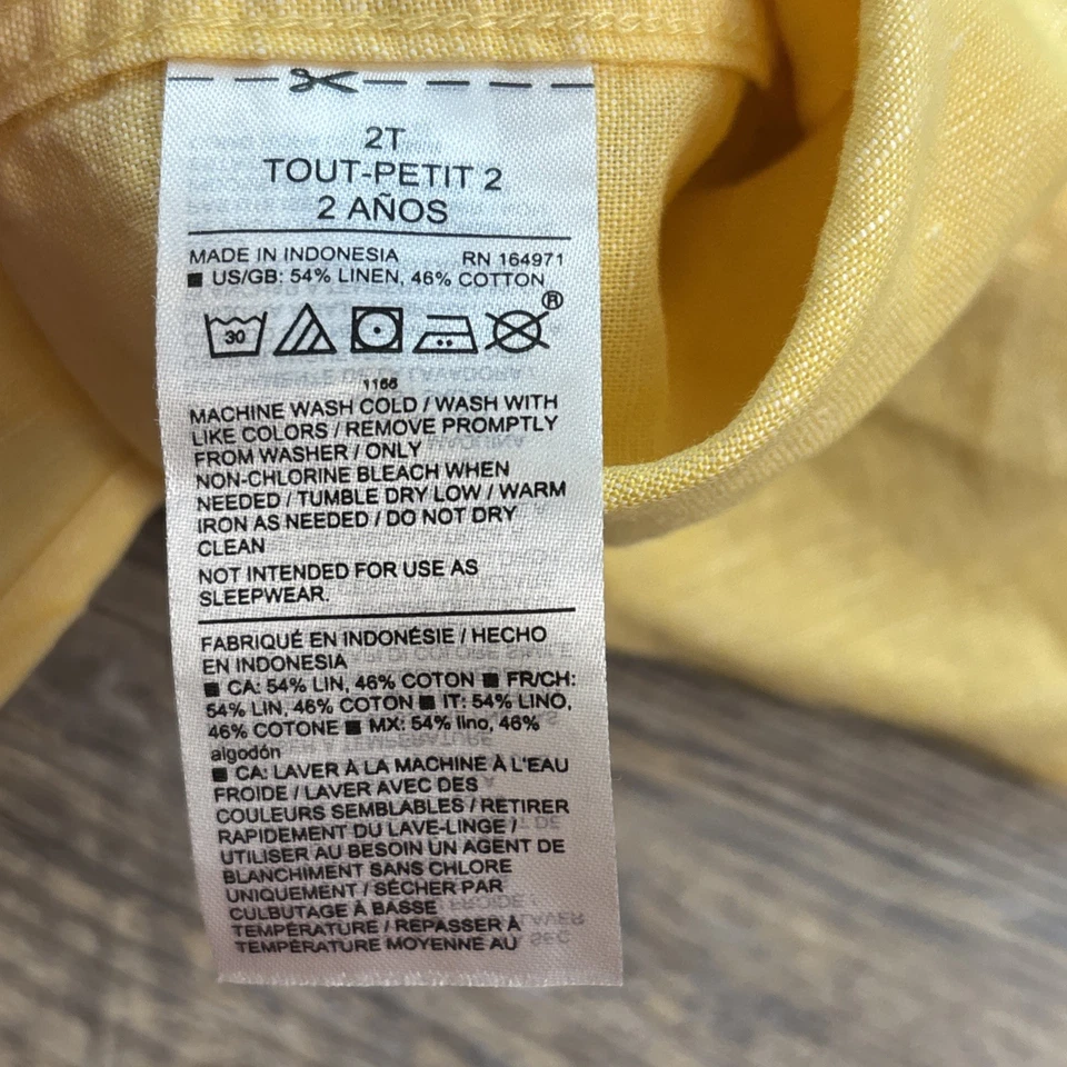 NUEVA Camisa Janie and Jack The Lino-Algodón en Cálido Sol $42 Niño Talla 2T Foto 4 de 4