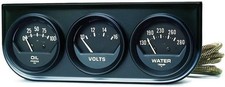 2348 Autogage Black Console Oilvoltwater Gauge 2.3125 In.